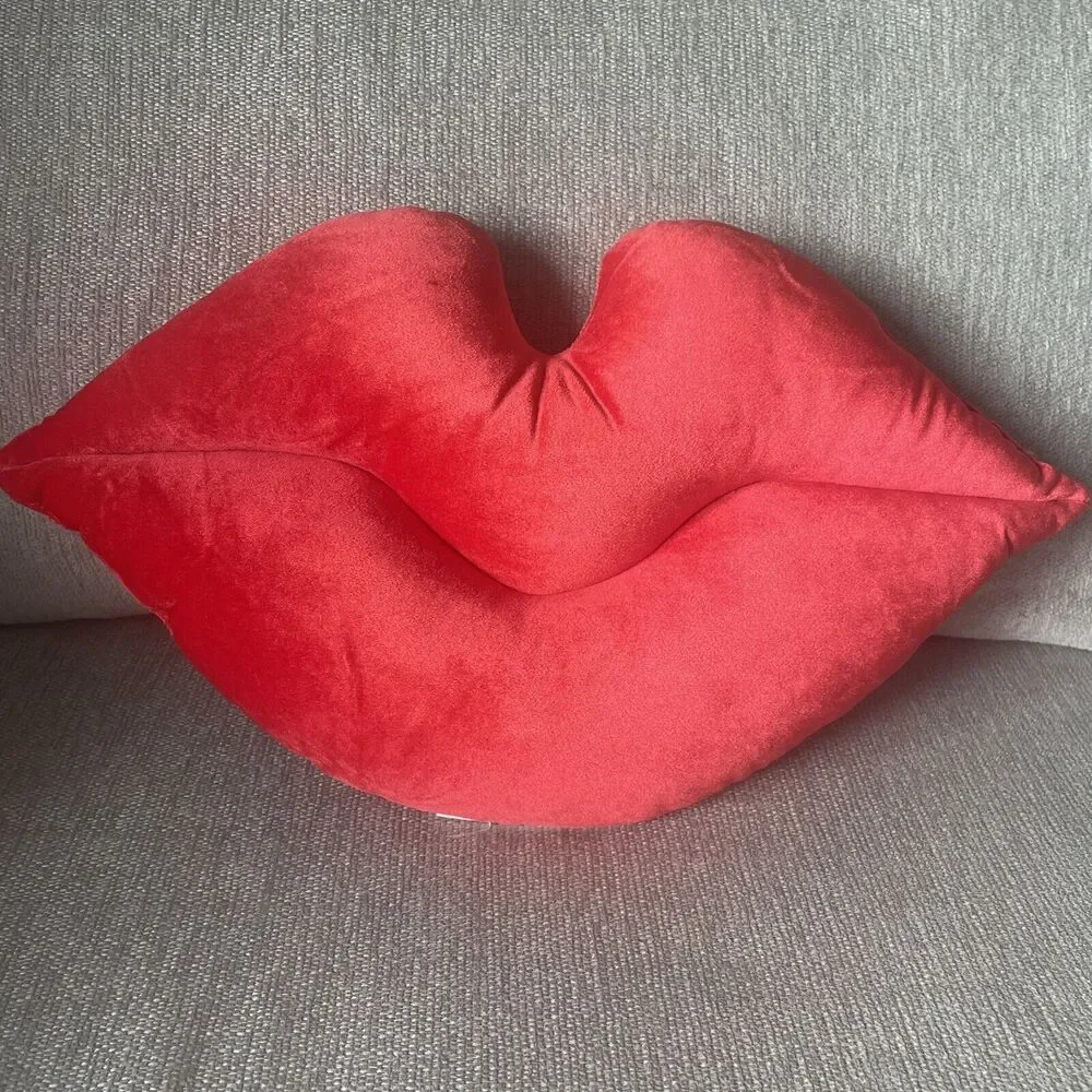 Red Lips Forever Throw Pillow Velvet Novelty Shape Valentine Target